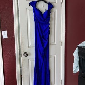 Royal Blue long/ Split leg dress